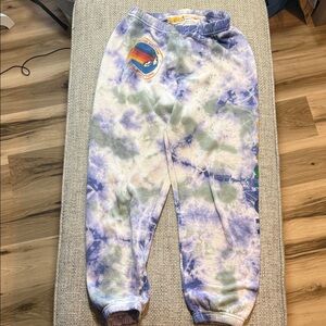 Aviator Nation The Hamptons Tie-Dye Sweatpants Purple and‎ Green Women’s Medium